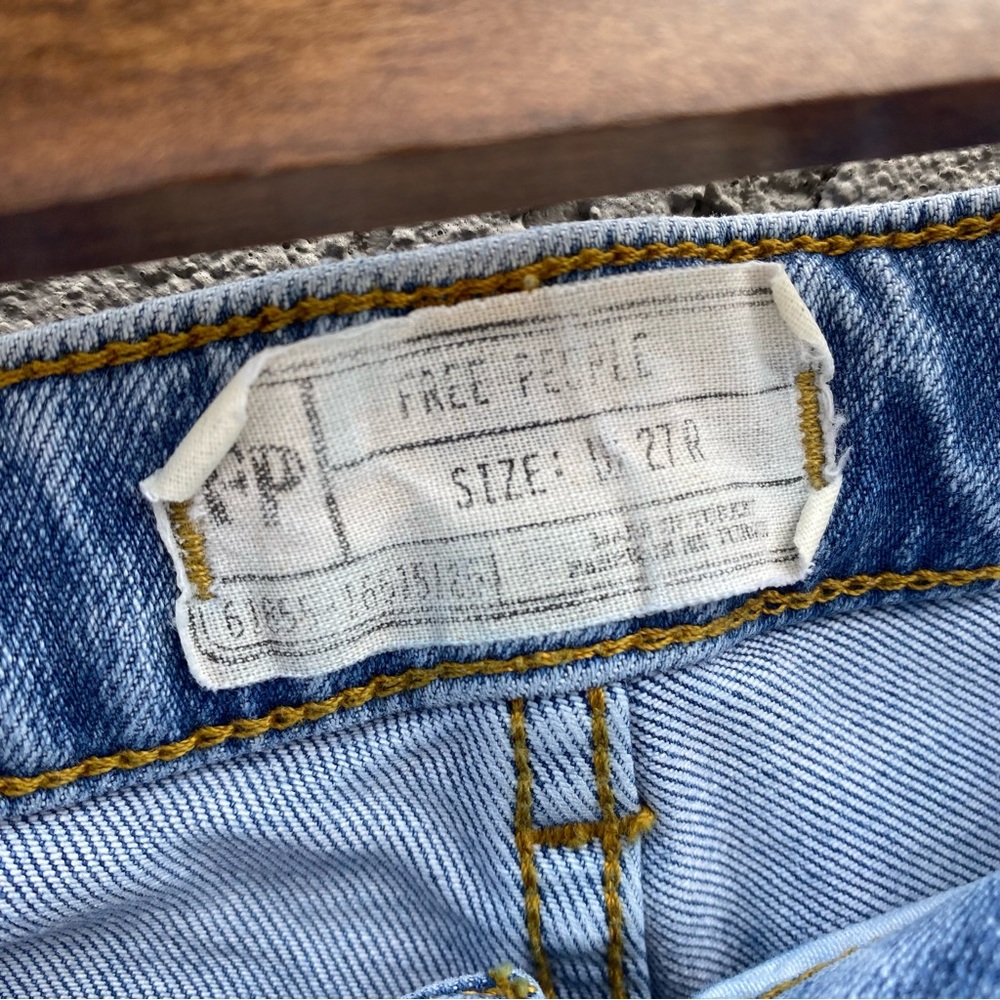 FREE PEOPLE Distressed Hem Zipper Jeans - Picture 3 of 11